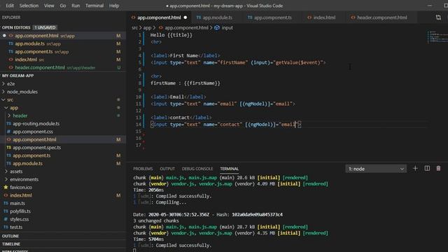 10 - Two Way Data binding in Angular 9 Tutorial | Javascript | TypeScript | NodeJS смотреть онлайн
