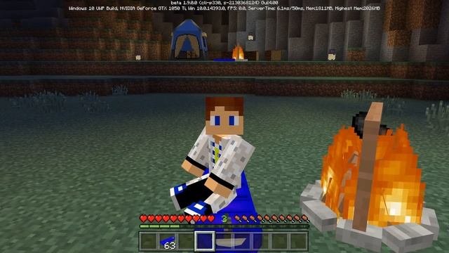 КАК ПОЛУЧИТЬ ПАЛАТКУ И КОСТЕР В МАЙНКРАФТ ПЕ 1.9 смотреть онлайн