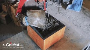 Производство заборного блока  по технологии мытый бетон