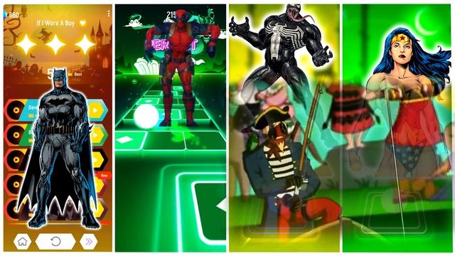 ?Batman ? Deadpool ? Venom ? Wonder Woman Tiles Hop Edm Rush? смотреть онлайн