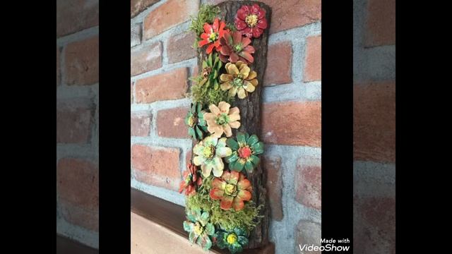 Stunning Handmade Pinecone Craft | Pinecone Wall Hanging | Framed Pinecone Flowers Ideas For Decor смотреть онлайн