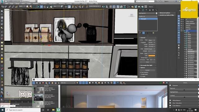 Vray Interior Lighting n Rendering Tutorial, Kitchen Lighting 3dsmax, vray, Photoshop, in Hindi смотреть онлайн