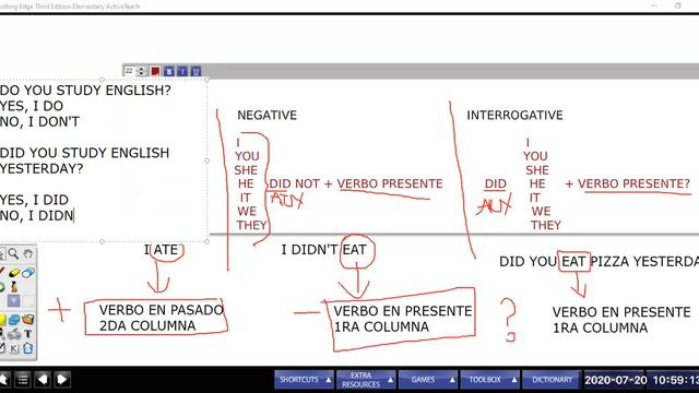 PAST SIMPLE (INTERROGATIVE FORM) ENGLISH D4 (JULY 20TH) смотреть онлайн