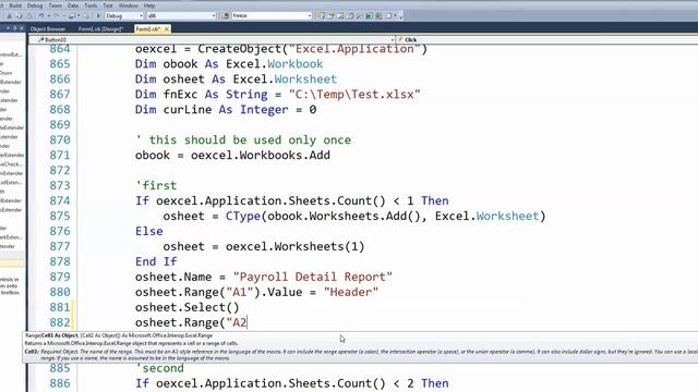 VB.NET - Excel - How to fix error - Select Method of range class failed смотреть онлайн