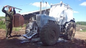 мтз 80  с мостом газ 66 отмываем трактор до блеска. пенный трактор