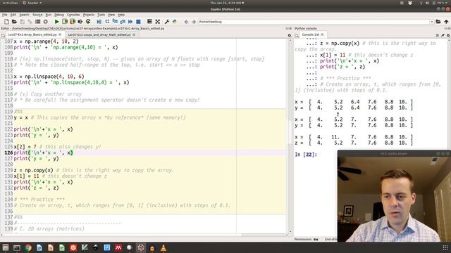 Array Basics in Python (ChEn 263 - Supplement to Lecture 7) смотреть онлайн