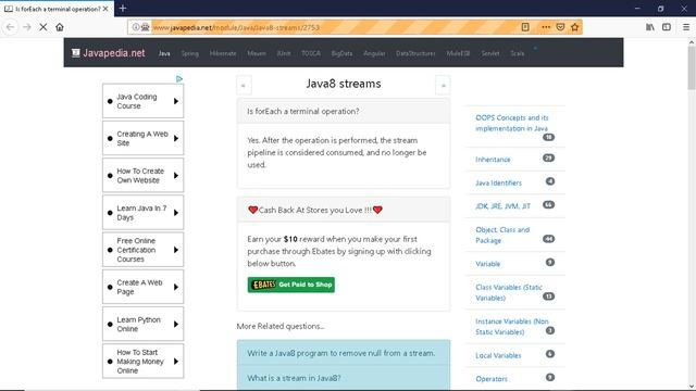 Is forEach a terminal operation?
| javapedia.net смотреть онлайн