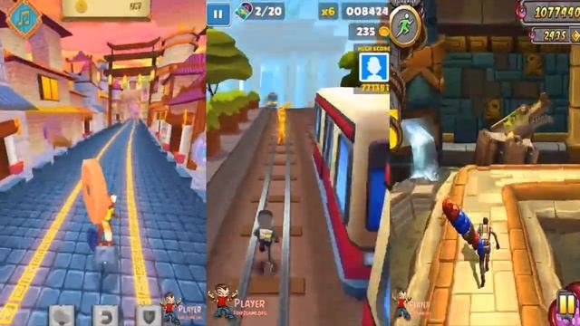 Red Panda Surfer Vs Subway Surfers Berlin Vs Temple Run 2 Pirate Cove - Runner Gameplay смотреть онлайн