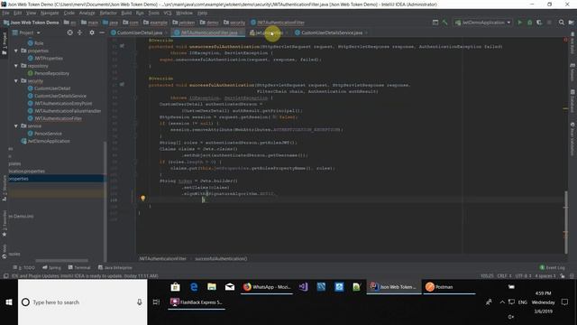 JWT(JSON Web Token) using Spring Security + Spring Boot - Part 4 смотреть онлайн