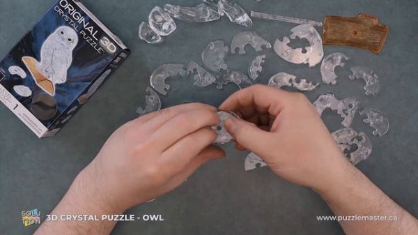 3D Crystal Owl Puzzle from BePuzzled - Solution