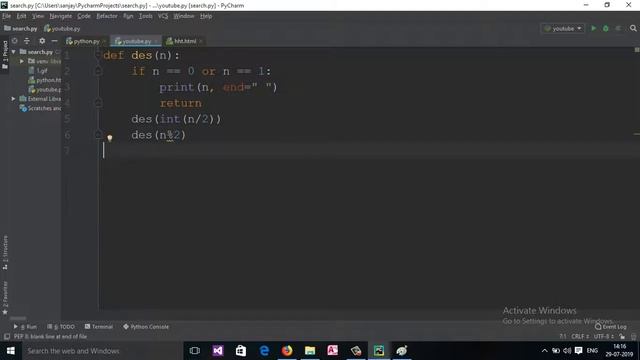 17: Python Program to Convert Decimal to Binary using Recursion (Hindi) смотреть онлайн