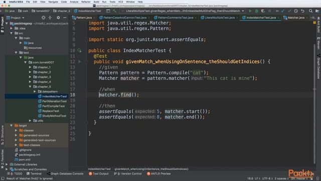 Hands-On Java Regular Expressions : Using Matcher Index for Retrieving Matched Index | packtpub.co смотреть онлайн