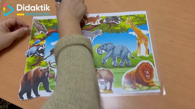 Дидактическая игра на липучках Дикие животные ,,Собери