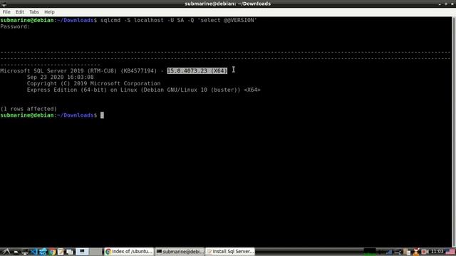 Install SQL Sever on Debian 10.7.6 смотреть онлайн