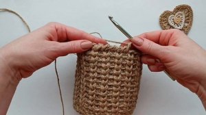 Шесть способов обвязки края корзины крючком ? Вязание из джута.