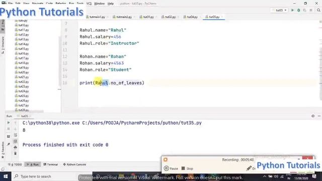 Class Variable & Instance Variable | Python | Basics | Advance | Pooja Pansare смотреть онлайн
