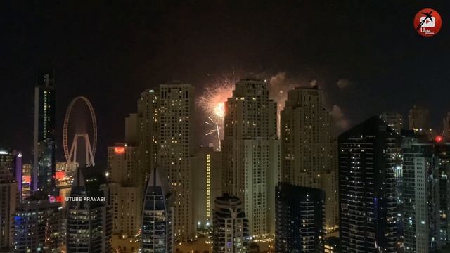 Fireworks in DUBAI MARINA ? Roof Top view | Dubai Marina Waterfront | Dubai Night Life смотреть онлайн