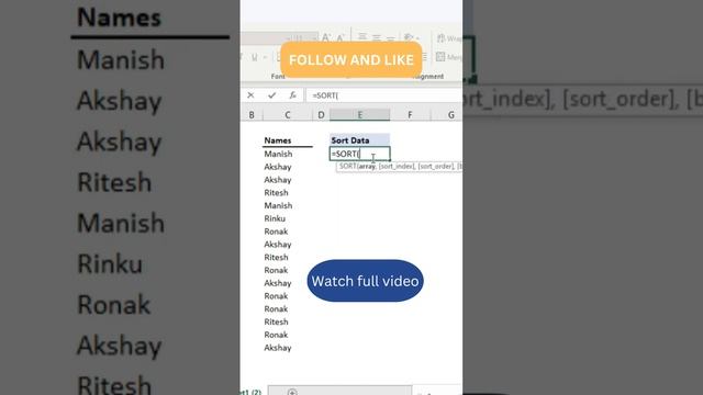 Excel Magic: SORT Function Tricks and Tips #ExcelSORTFunction #ExcelTips смотреть онлайн