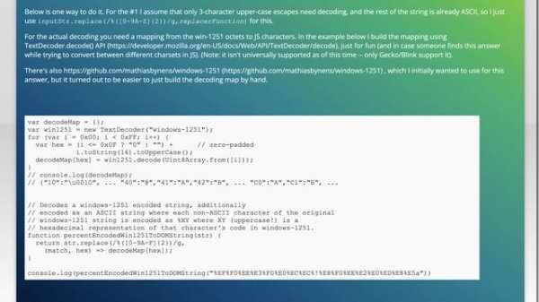 Decoding a url-encoded windows-1251 (cp1251) string with JavaScript