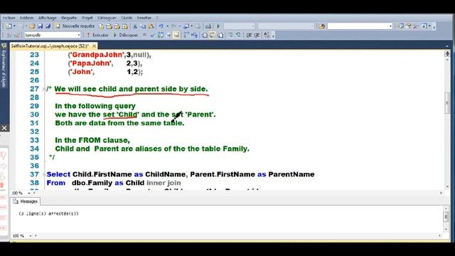 SQL Self Join and Aliases, working copy paste example смотреть онлайн