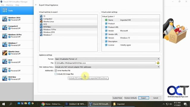 Import And Export A VirtualBox Virtual Machine