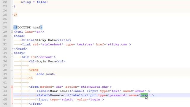 Sticky Data in PHP - Re-populate a Form смотреть онлайн