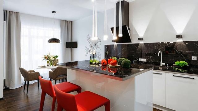 ДИЗАЙН УЛЬТРАСОВРЕМЕННОЙ КУХНИ. ОСТРОВНАЯ КУХНЯ В ИНТЕРЬЕРЕ. смотреть онлайн