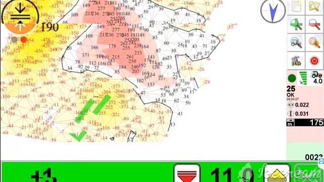 GPS система выравнивания грунта AgriCAD (Италия) установленная на бульдозер ( видео экрана монитора смотреть онлайн