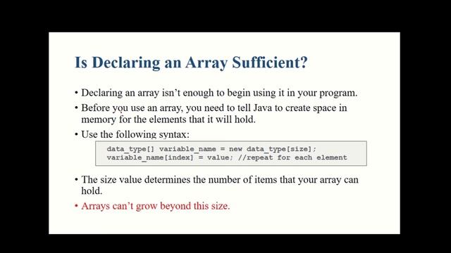 Arrays in Java смотреть онлайн