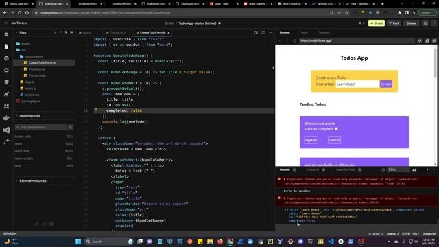 React Todos App (Full CRUD) with Tailwind CSS смотреть онлайн