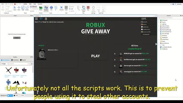 ROBLOX scamming GAME (UNCOPYLOCKED) (READ DESC) смотреть онлайн
