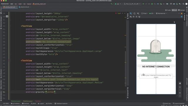 No Internet Connection Layout in Android Studio | Check Internet Connection using Network Callbacks смотреть онлайн