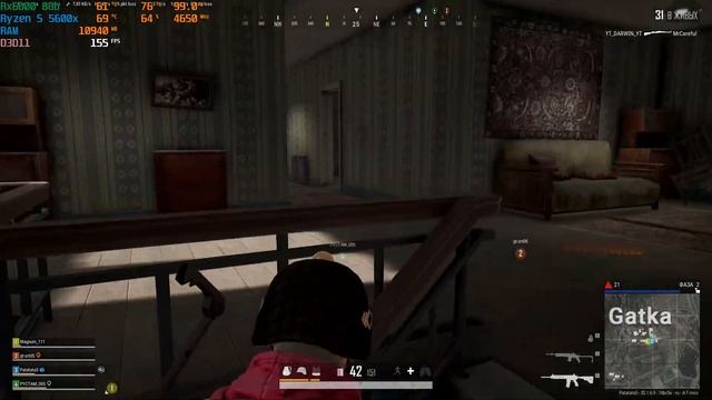 Пабг на Ryzen5 5600x/Rx6600 8gb/16озу 3200МГц