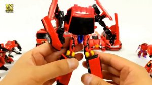 Red Color Transformers Carbot Tobot Miniforce Robot Car Toys