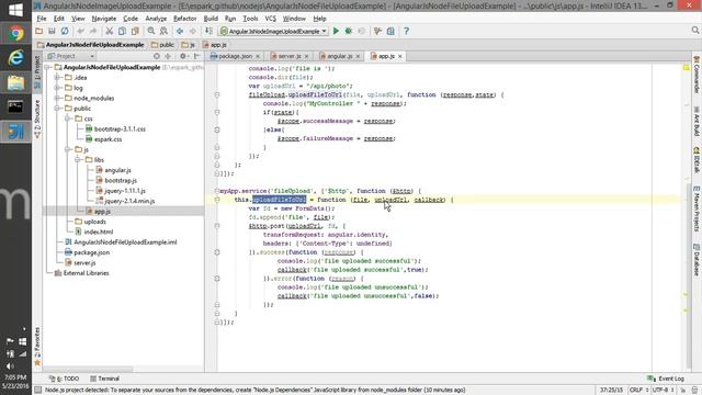 ESpark Adarsh AngularJs Node File Upload Example смотреть онлайн