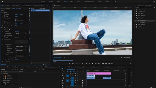 The SECRET to WARP STABILIZER (How to Stabilize Video Like a Pro) смотреть онлайн