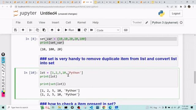 Python Sets Example | Sets Examples in Python | Set in python | python set vs list [Hindi] смотреть онлайн