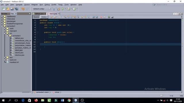 tutorial stack method push dan pop | java #part 1 смотреть онлайн