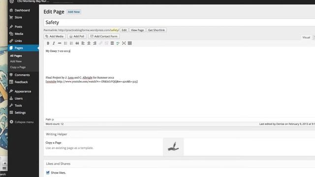 Wordpress Essay Link