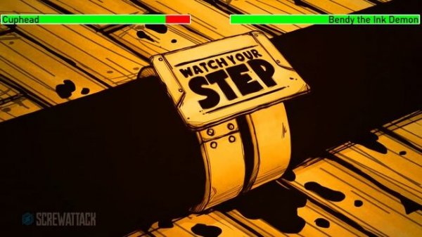 Cuphead vs. Bendy with healthbars