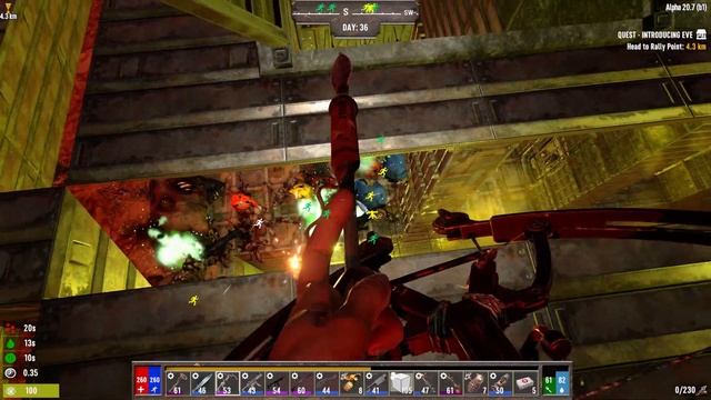 7 days to die Darkness Falls mod - 64 zombies blood moon count horde base defense смотреть онлайн