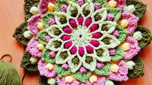 27 и 28. Вязание. Крючок. Салфетка Астерия 27 и 28 ряды. Схемы вязания.mp4