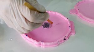 Заливка эпоксидной смолой - Техника "Молекулы"