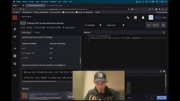 Codewars (Python? and JavaScript) | Training JS #7: if..else and ternary operator | kyu8