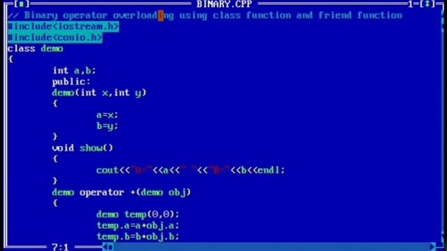 Binary operator overloading in C++ | C++ program add two numbers using binary operator overloading смотреть онлайн