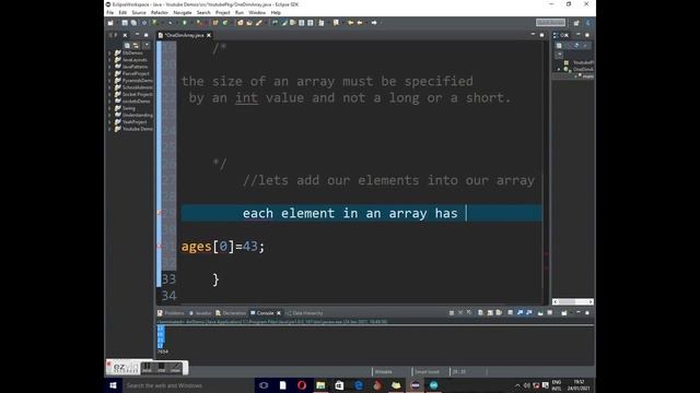 Array Structure in Java -Creating,Initializing and accessing a One Dimension Array in java смотреть онлайн