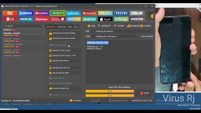 Realme 8 Frp Unlock By Unlocktool || Virus Rj
