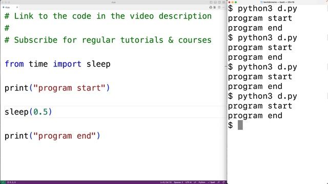 sleep() Function | Python Tutorial смотреть онлайн
