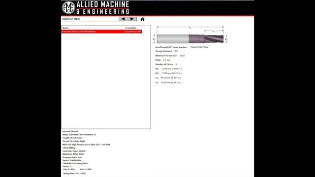 Insta-CodeTM Thread Mill Programmer смотреть онлайн