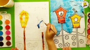 СКВОРЕЧНИК | КАК НАРИСОВАТЬ | Уроки рисования для детей 5 лет | Рисуем с Ульяной